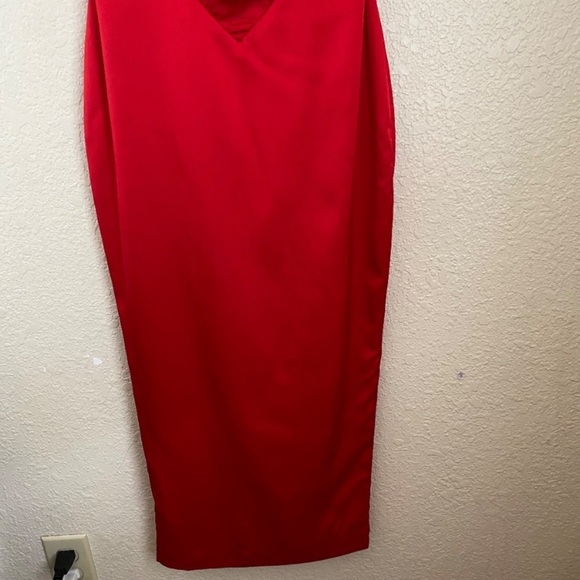 House of CB Anais Satin Corset Dress Red scarlet Size S midi NWOT - Picture 11 of 13